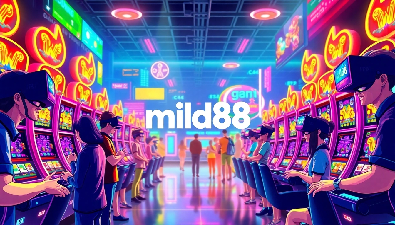 Menampilkan pemain terlibat dengan permainan mild88, menggambarkan suasana gaming yang energik dan menawan.